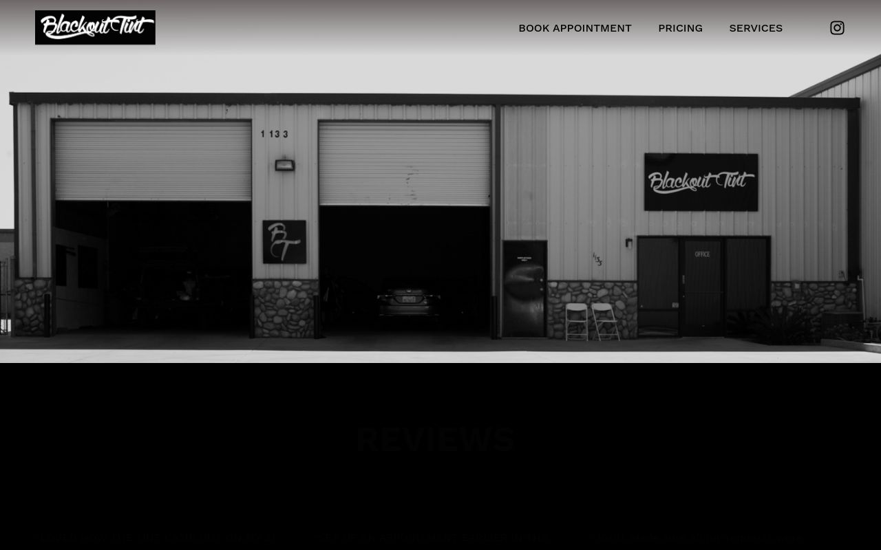 Homepage of Blackout Tint LLC's website