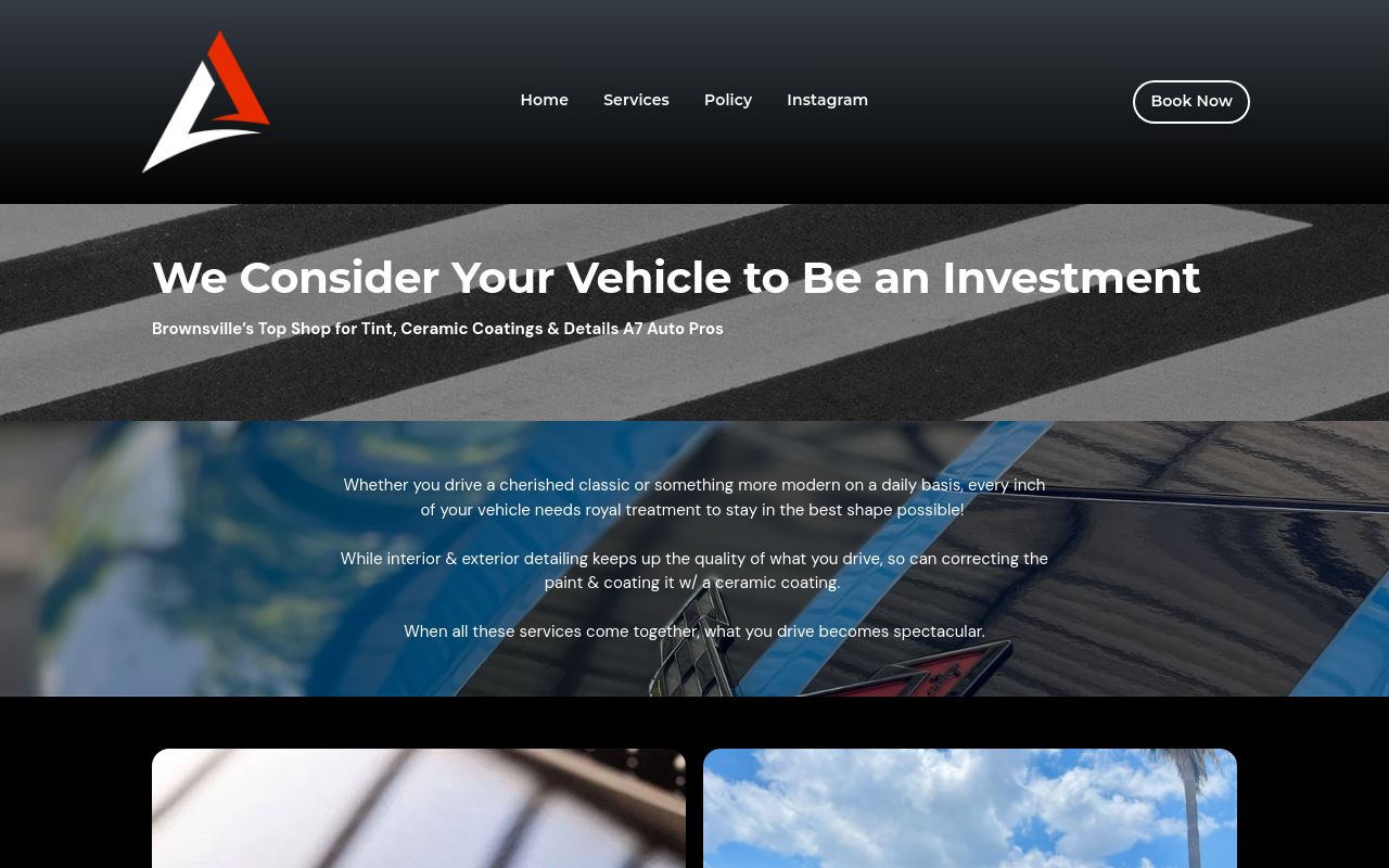 Homepage of A7 Auto Pros | Tint | Coatings | Details's website