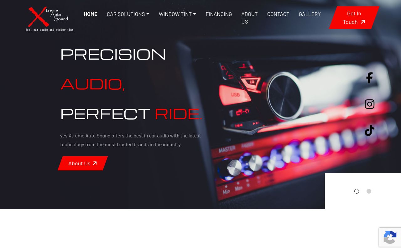Homepage of Xtreme Auto Sound's website