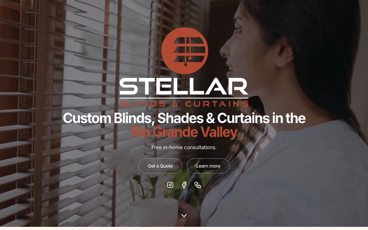Homepage of Stellar Blinds & Curtains's website