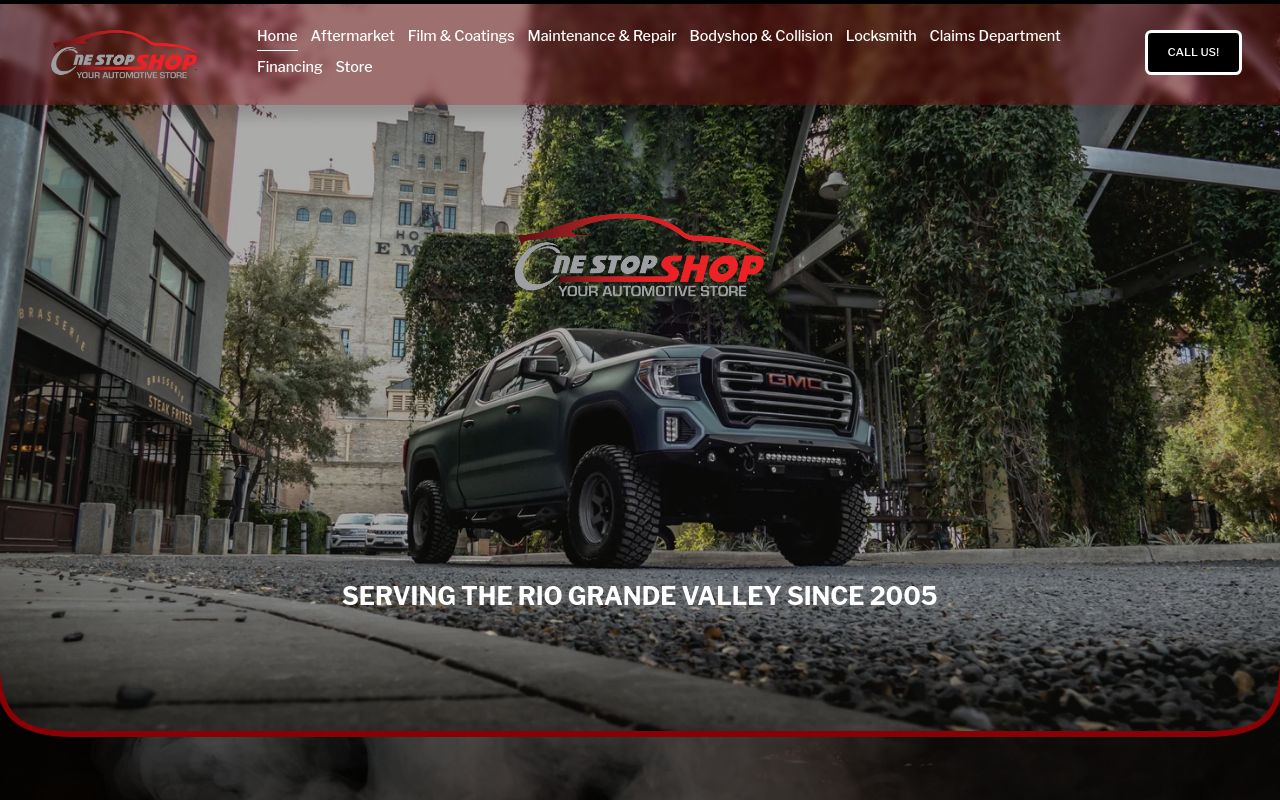 Homepage of One Stop Shop's website