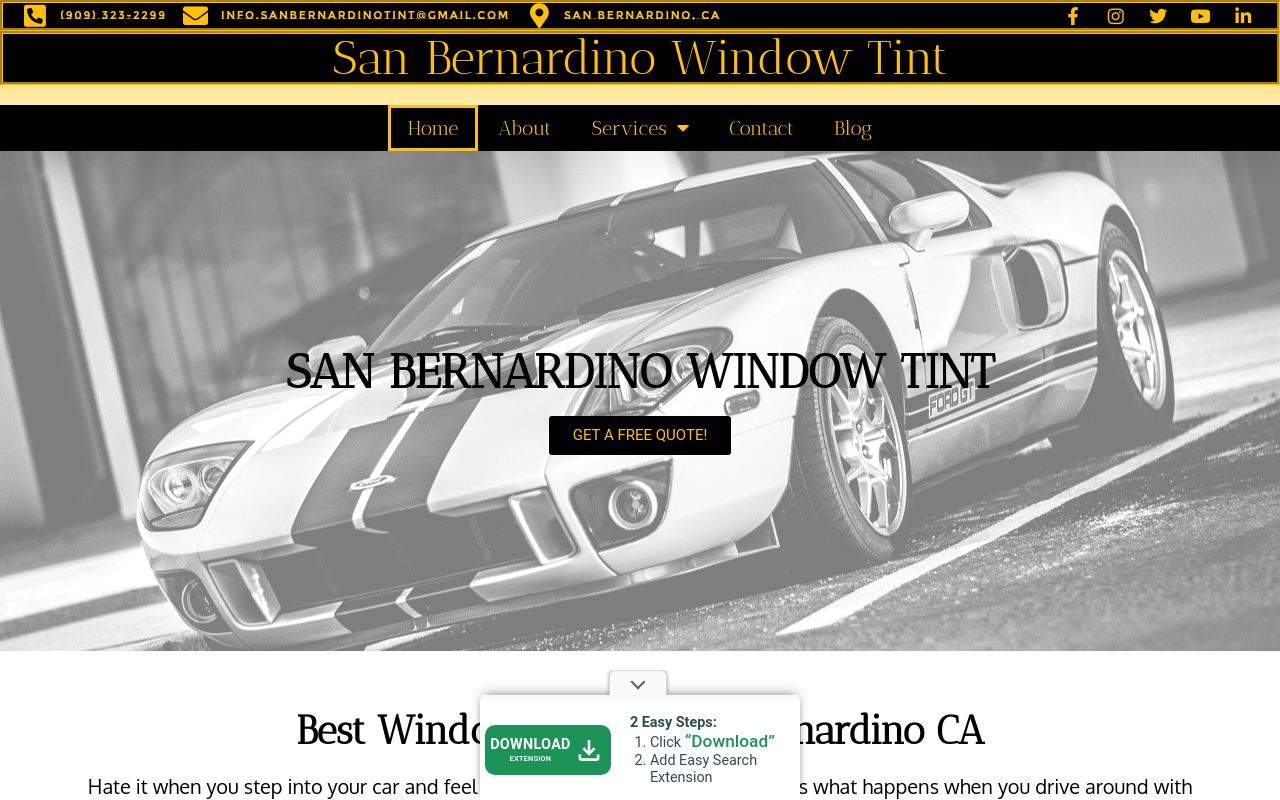 Homepage of San Bernardino Window Tint's website