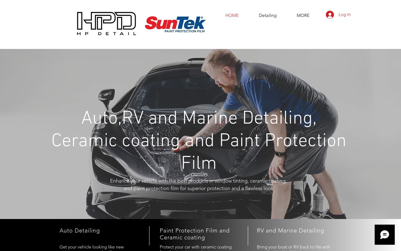 Homepage of HP Detail's website