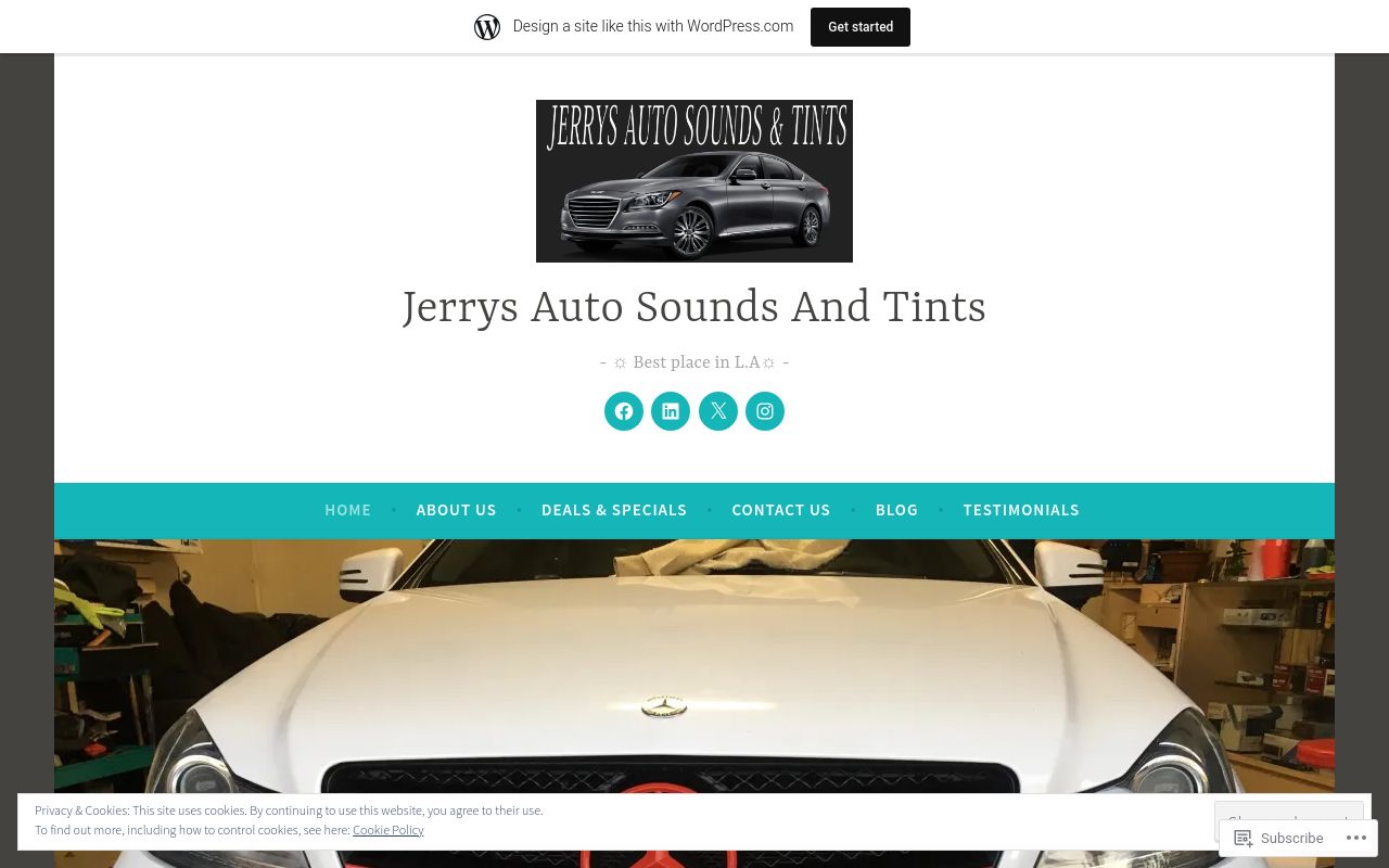 Homepage of Jerry’s Auto Sounds & Tints's website
