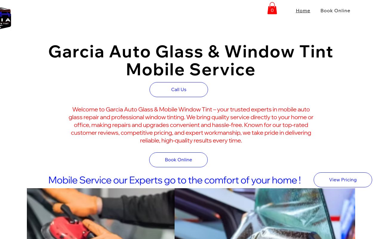 Homepage of GARCIA AUTO GLASS & WINDOW TINT's website