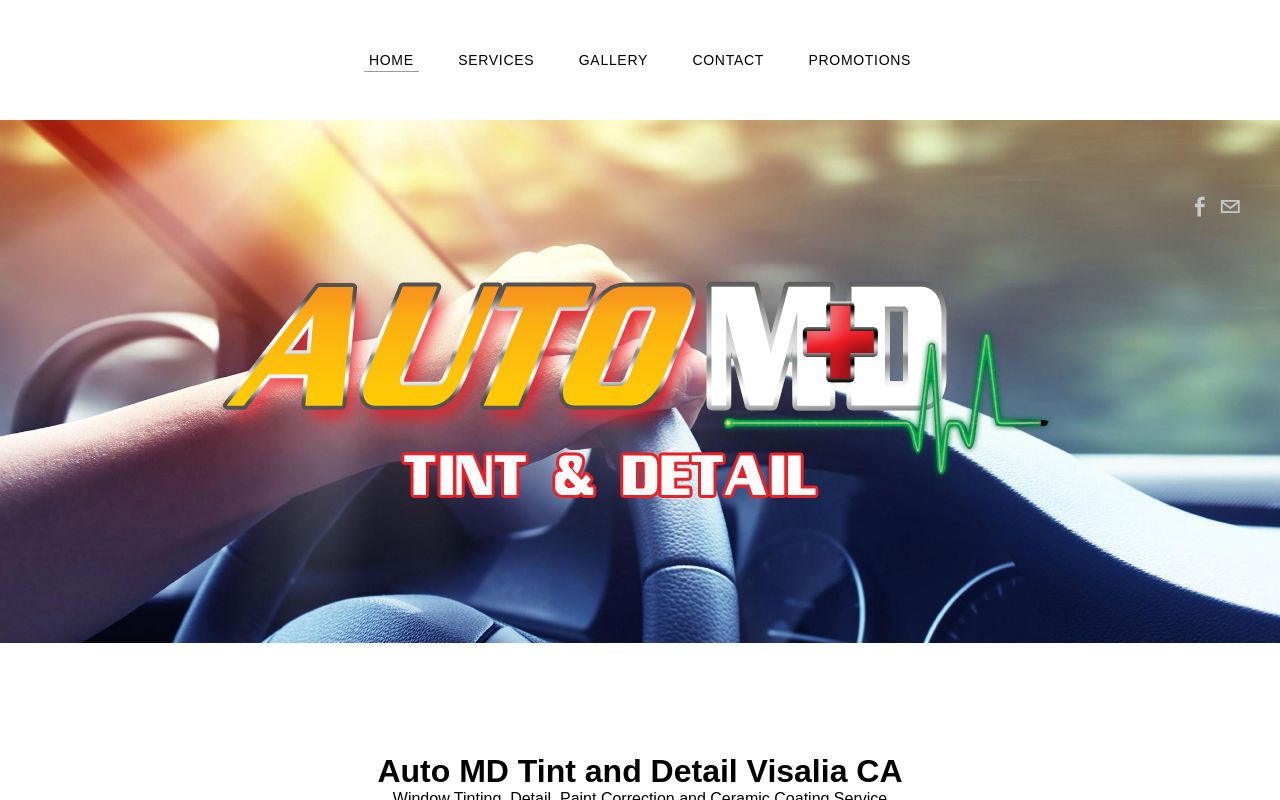 Homepage of Auto MD Tint And Detail's website