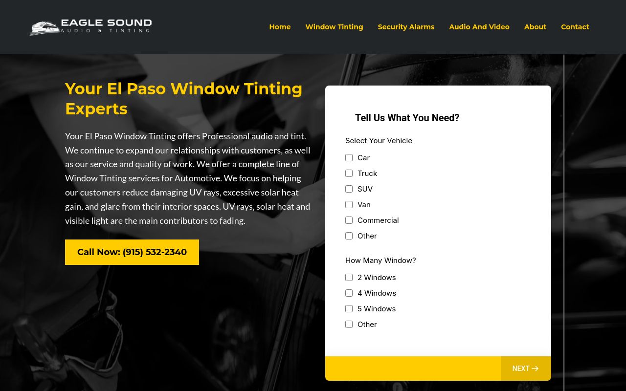 Homepage of Eagle Sound's website
