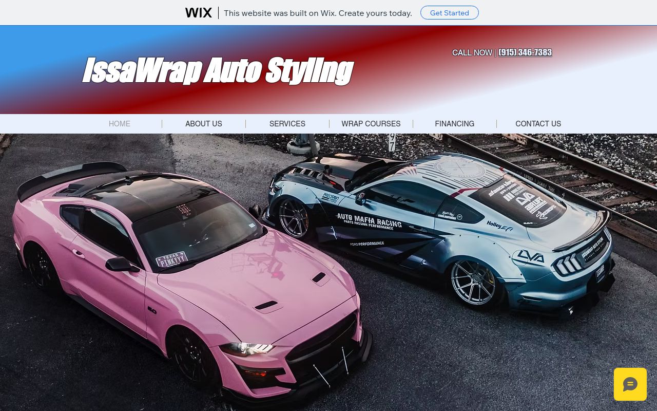 Homepage of IssaWrap Auto Styling's website