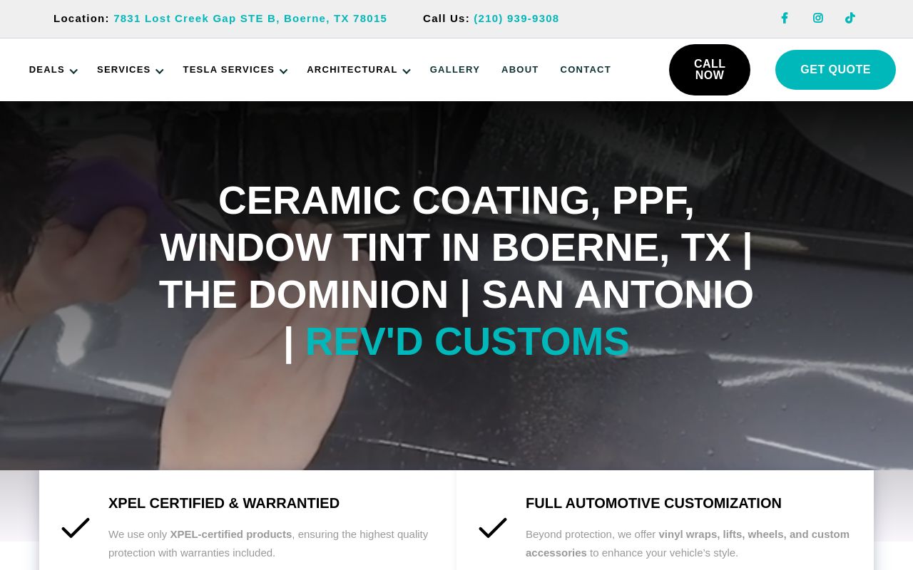 Homepage of REV'D CUSTOMS | IN BOERNE, ONLY 5 MINUTES FROM THE RIM's website