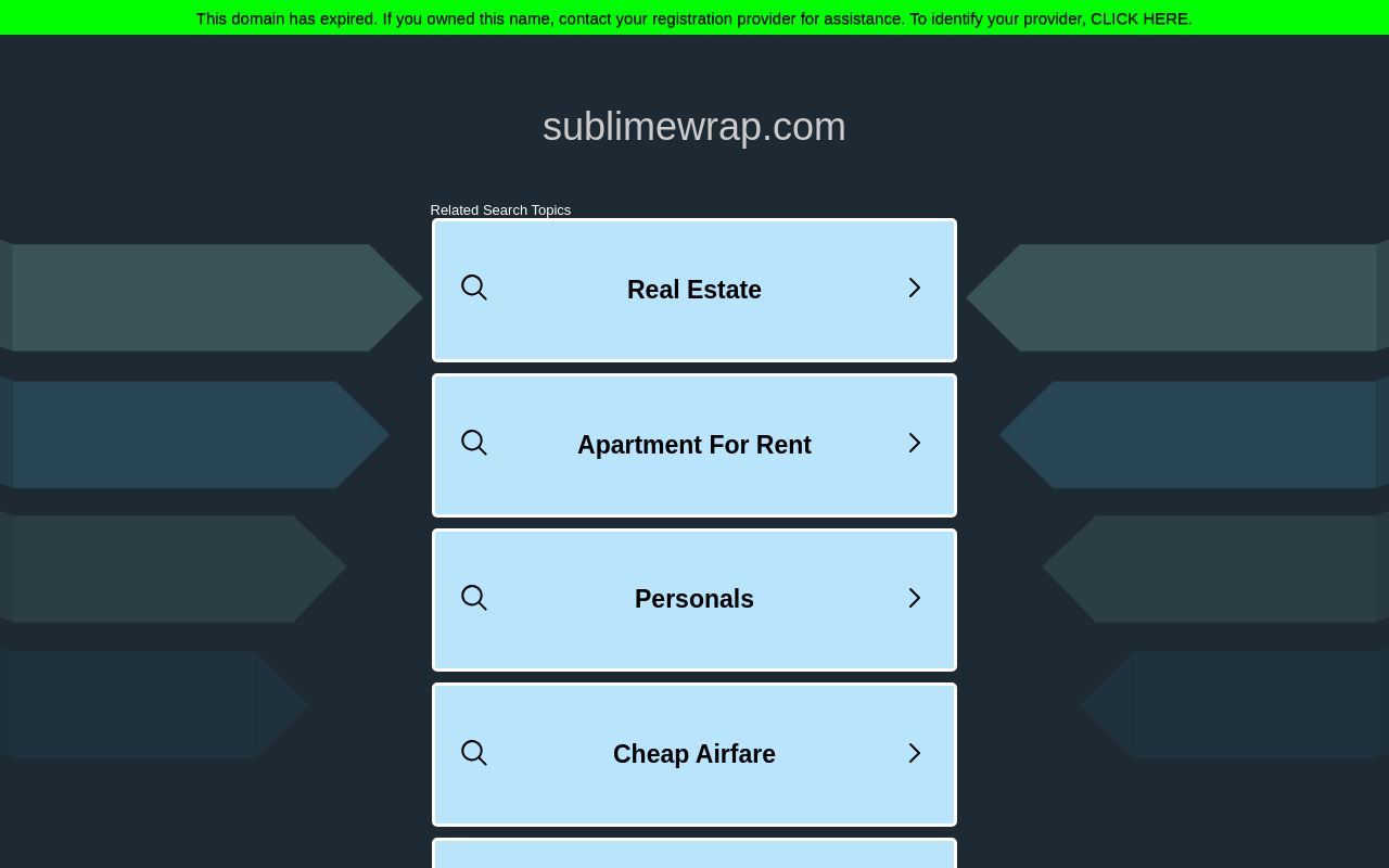 Homepage of Sublime Wraps & Window Tint's website