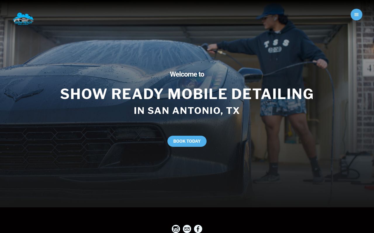 Homepage of Show Ready Mobile Detailing's website