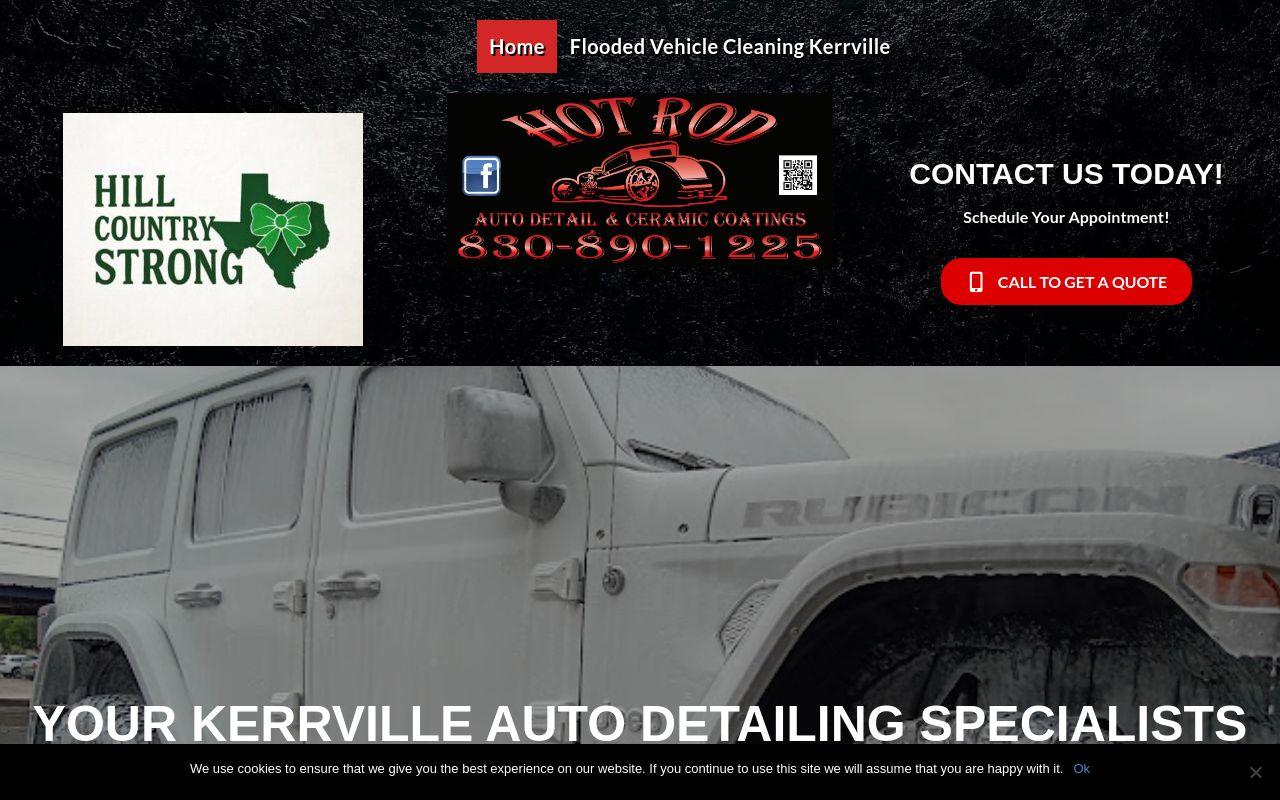 Homepage of Hot Rod Auto Detailing's website
