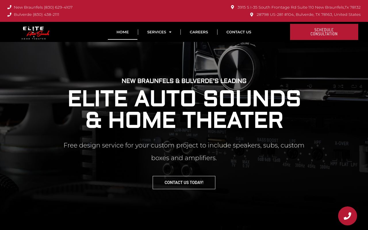 Homepage of ELITE AUTO SOUNDS's website