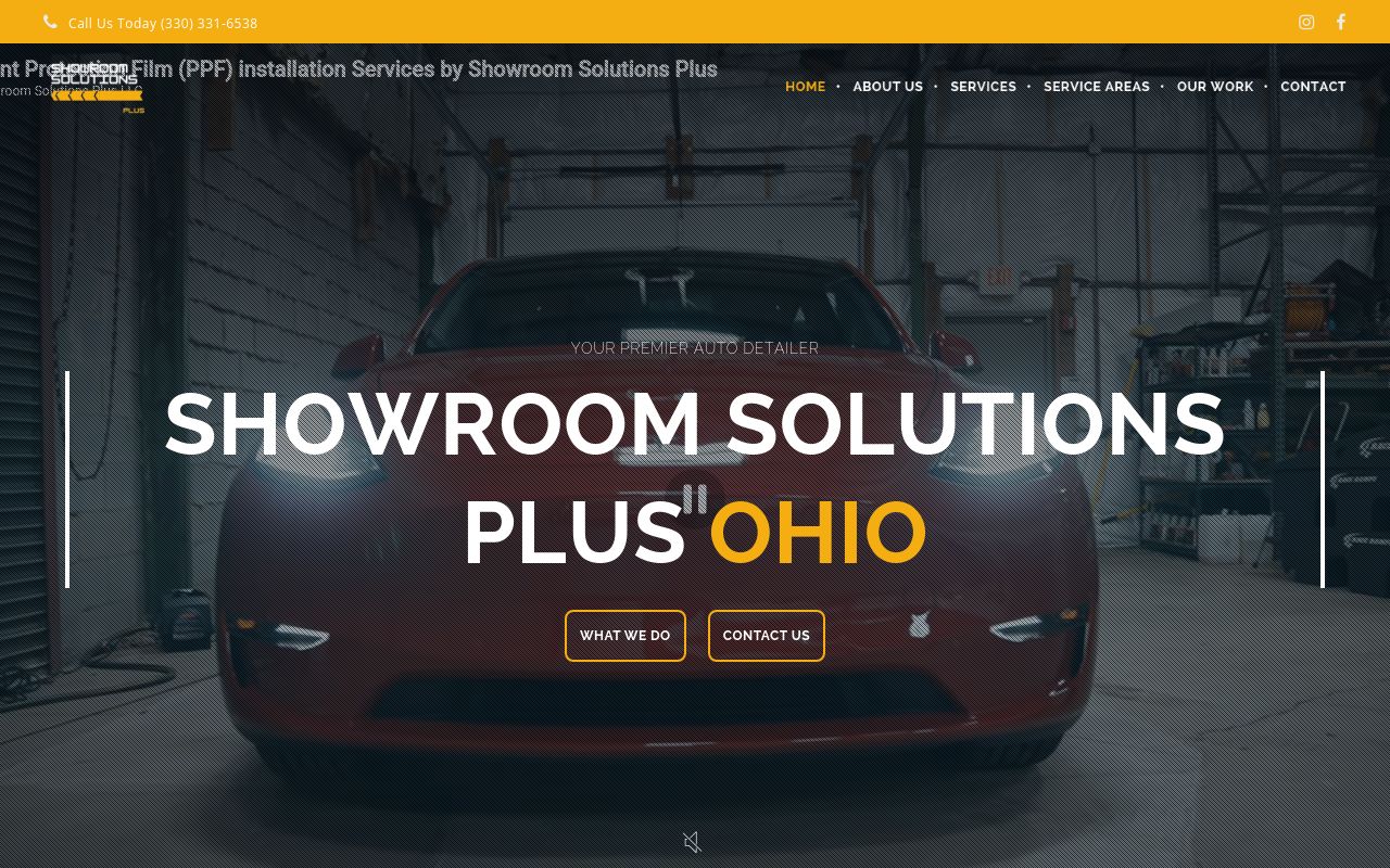 Homepage of Showroom Solutions Plus LLC's website