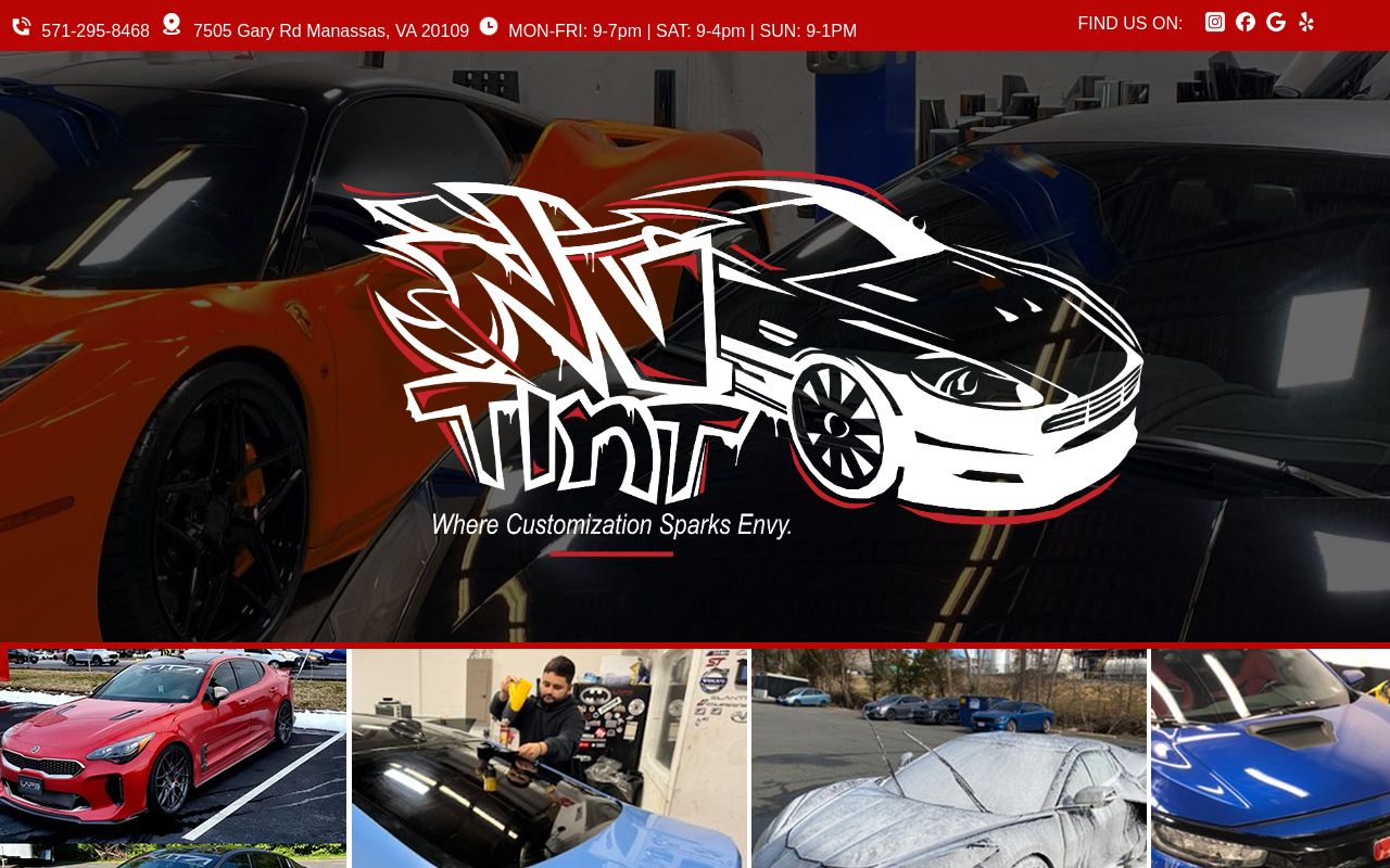 Homepage of N.V. Tint's website