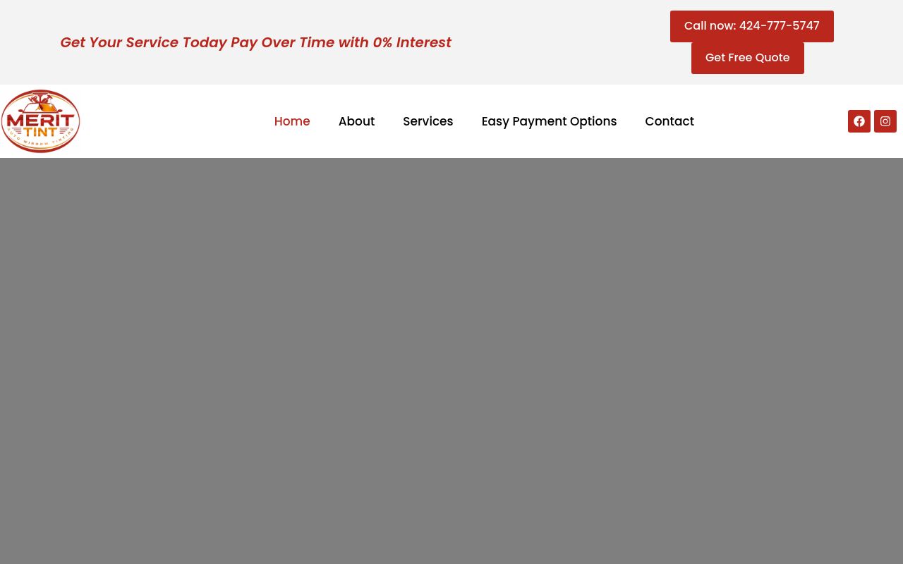 Homepage of Merit Tint | Window Tint, PPF & Paint Protection Film's website