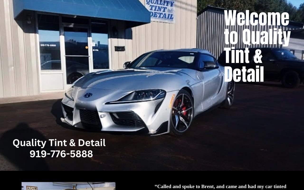Homepage of Quality Tint & Detail's website