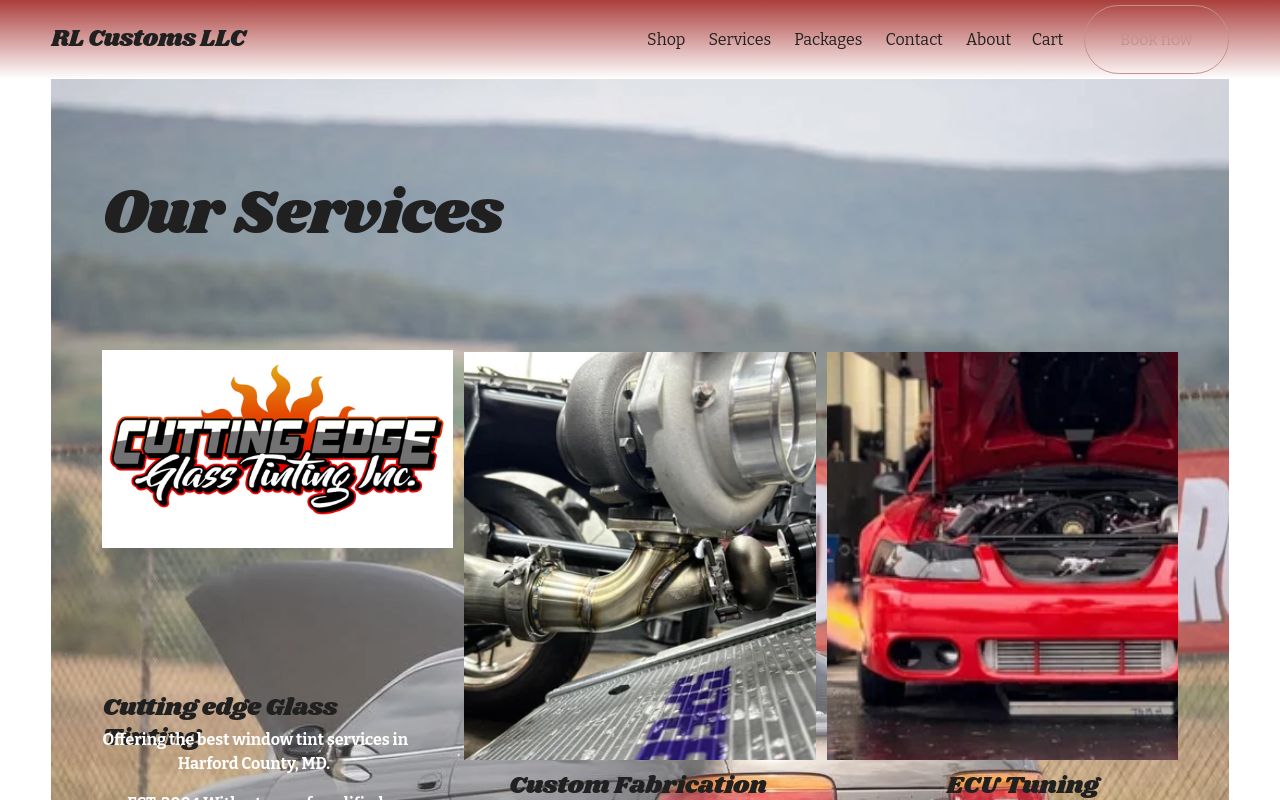 Homepage of Cutting Edge Glass Tinting Inc's website