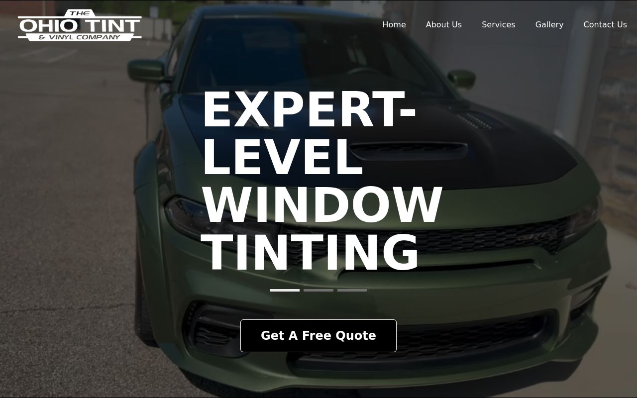 Homepage of The Ohio Tint & Vinyl Company's website