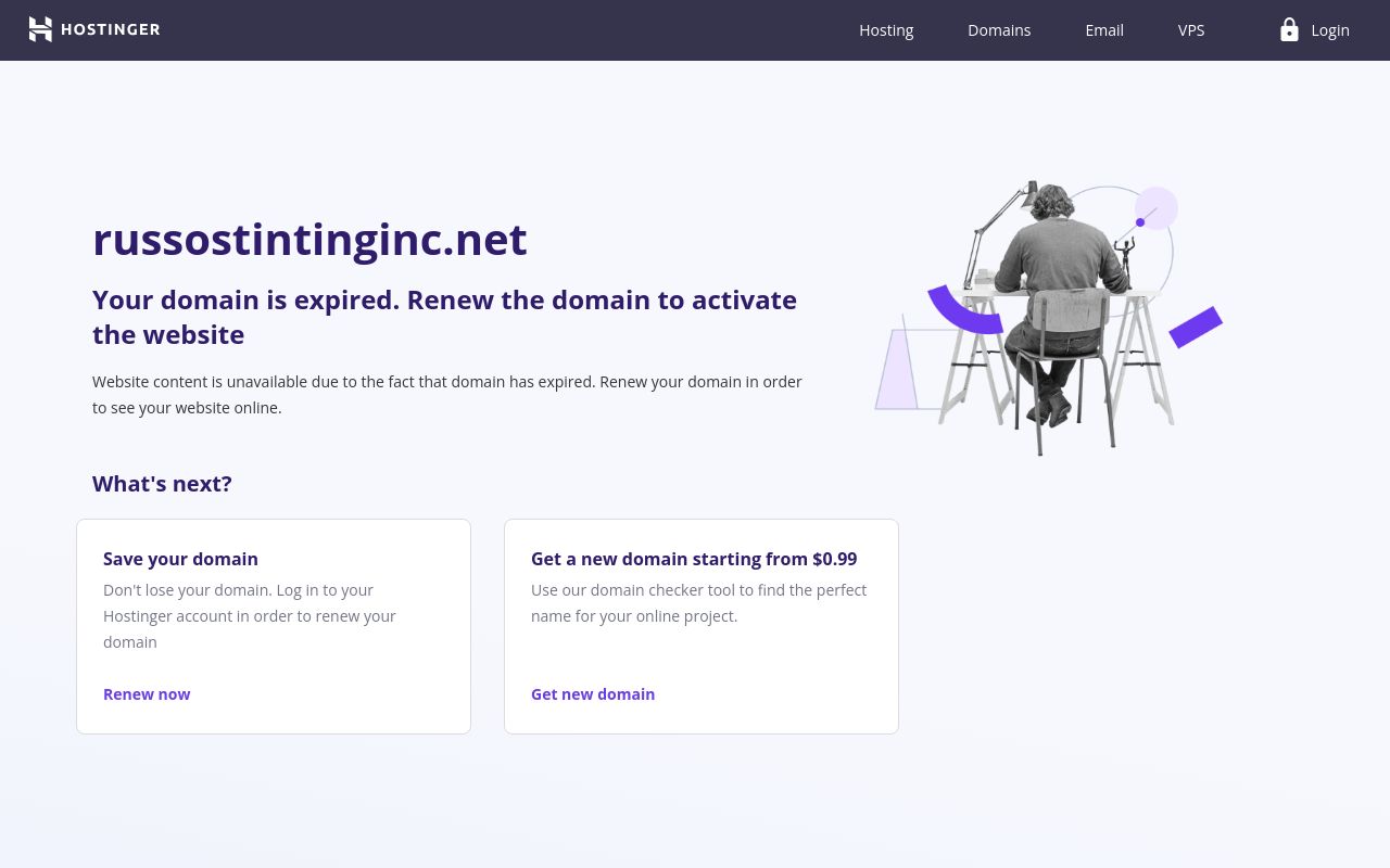 Homepage of Russo's Tinting's website