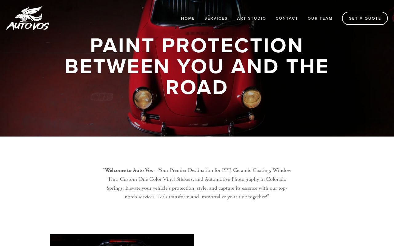 Homepage of Auto Vos's website