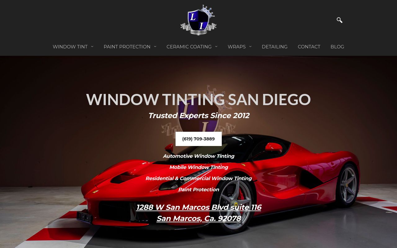 Homepage of Luxury Image's website
