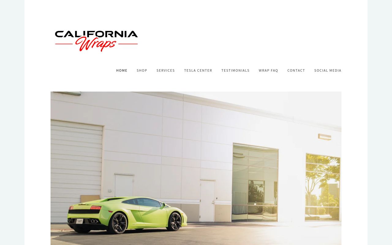 Homepage of California Wraps's website