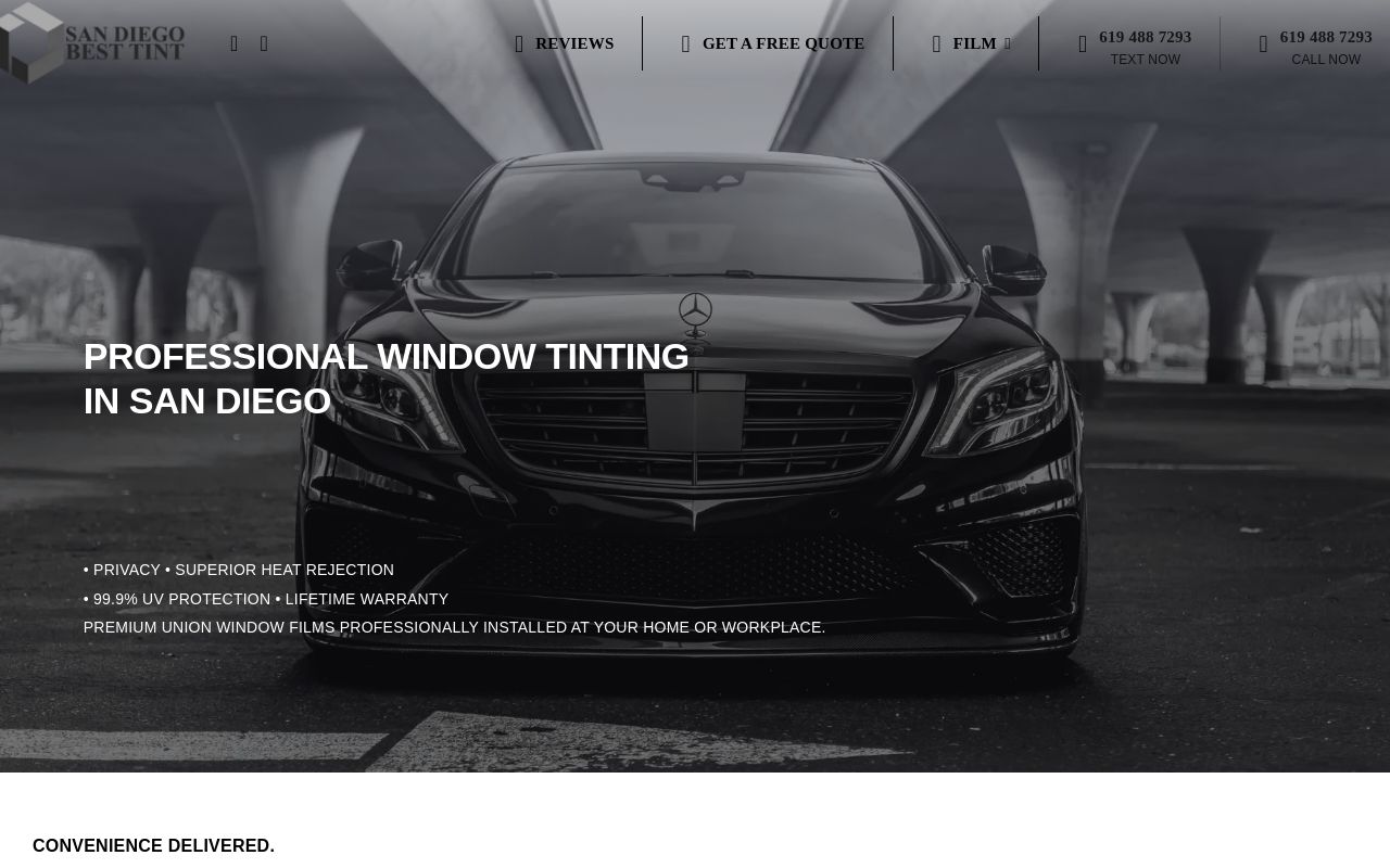 Homepage of San Diego Best Tint's website