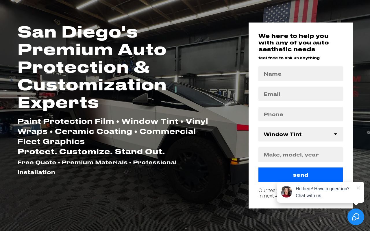Homepage of BRO San Diego's website