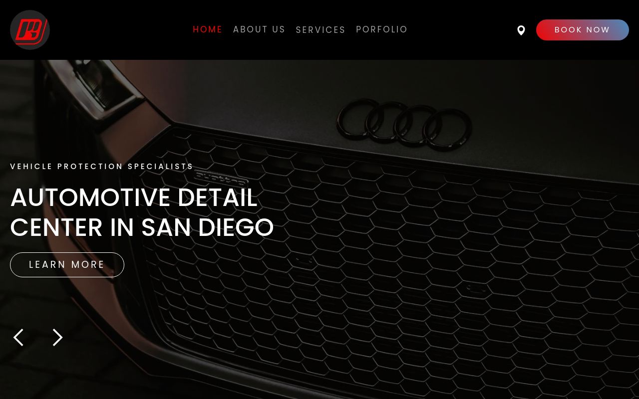 Homepage of PWR Detail's website