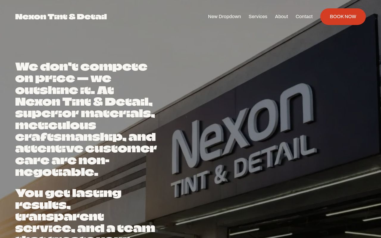 Homepage of Nexon Detail & Tint's website