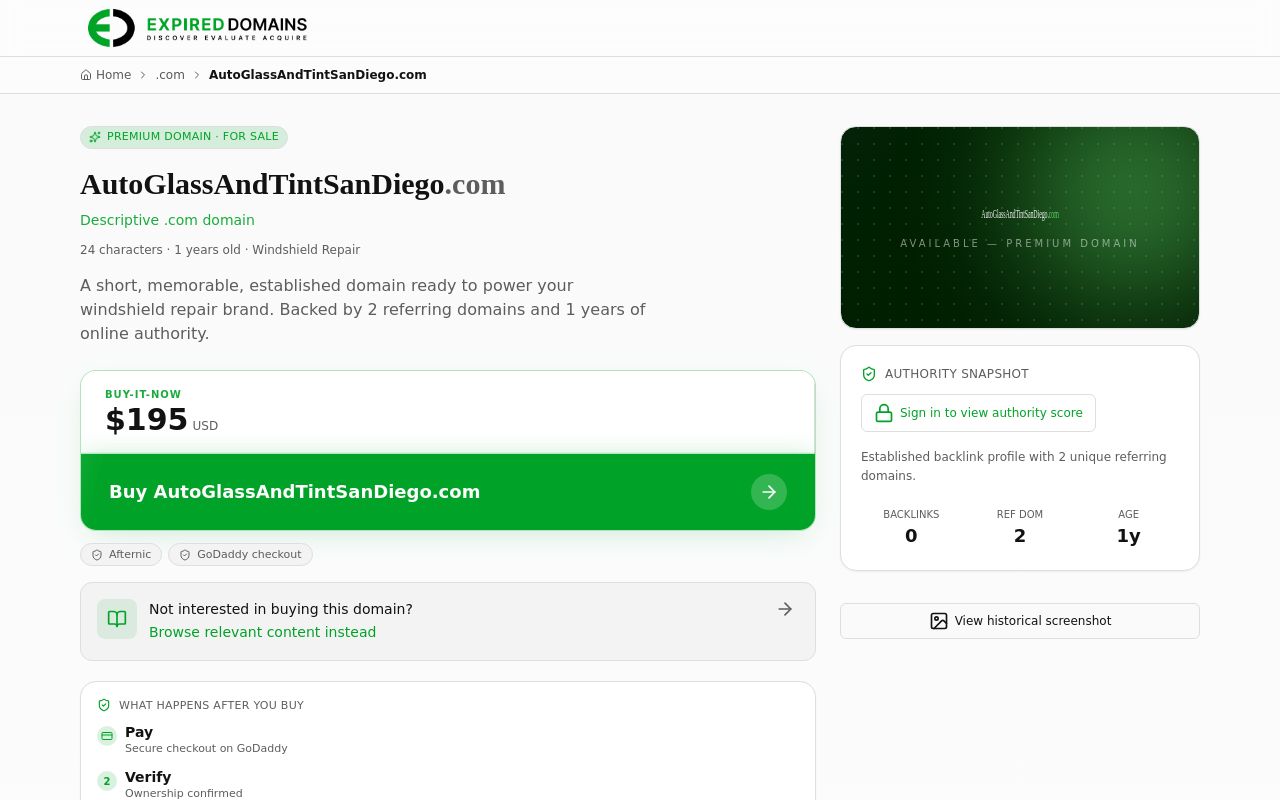 Homepage of Auto Glass And Tint Of San Diego's website