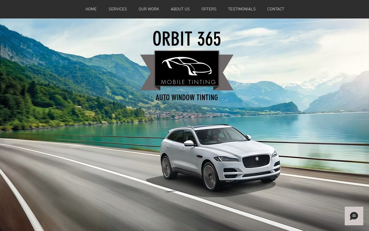 Homepage of Orbit365 Mobile Tinting's website