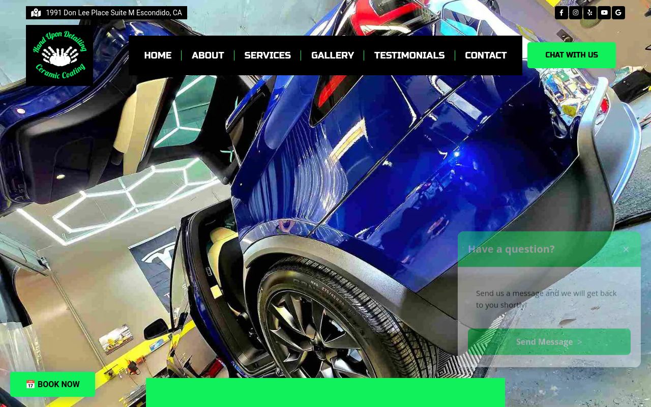 Homepage of Hand Upon Detailing & Ceramic Coatings's website