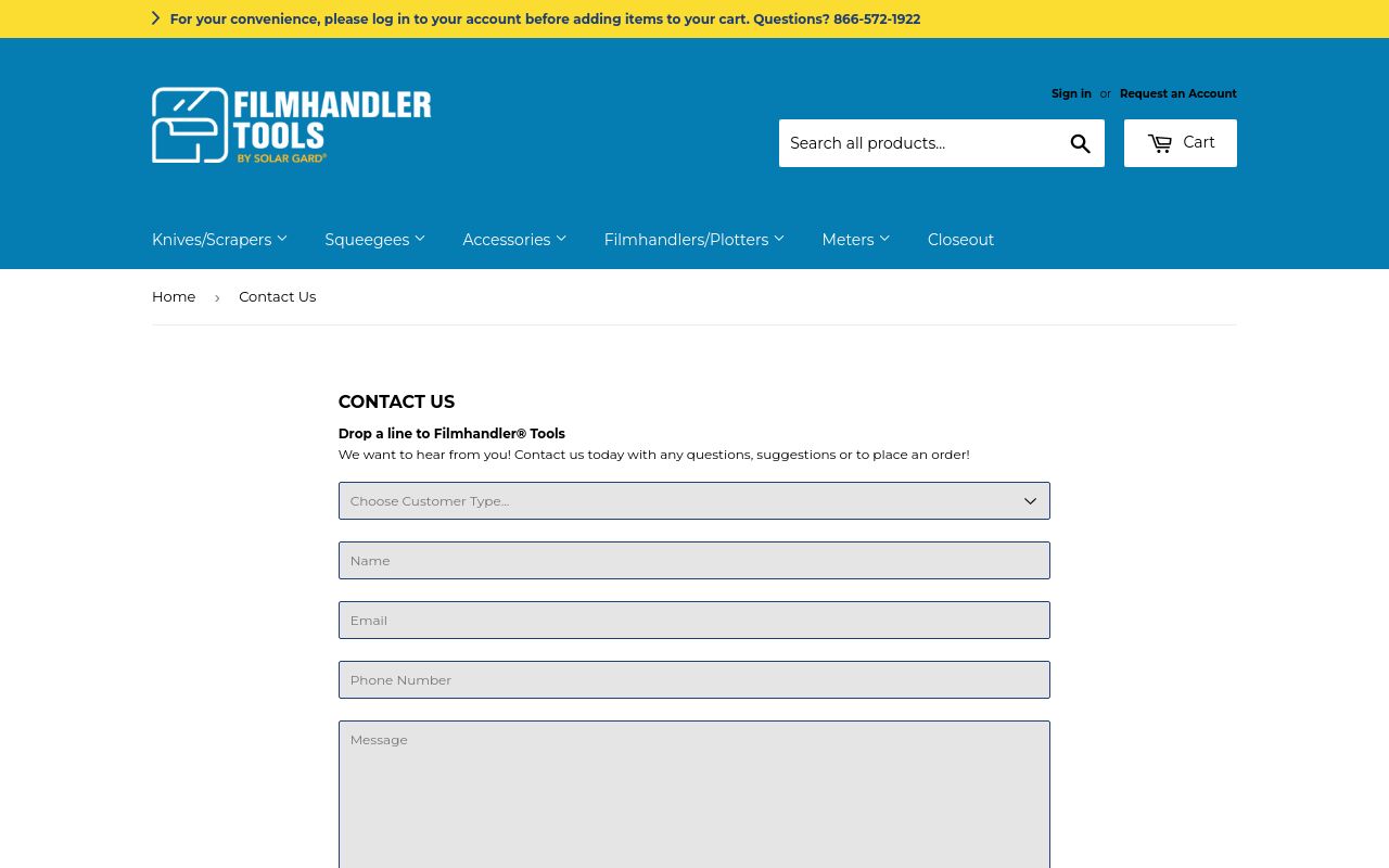 Homepage of Filmhandler Tools's website