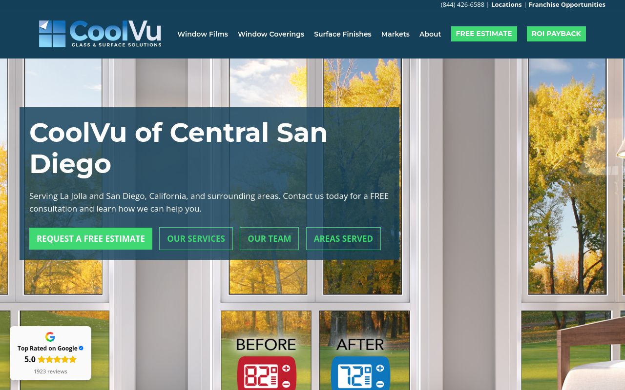 Homepage of CoolVu of North San Diego's website