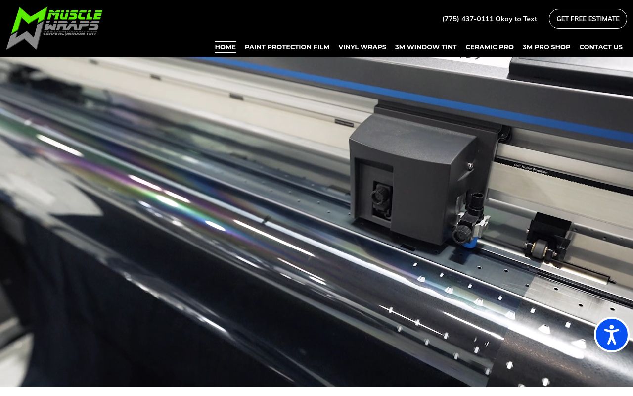 Homepage of Muscle Wraps's website