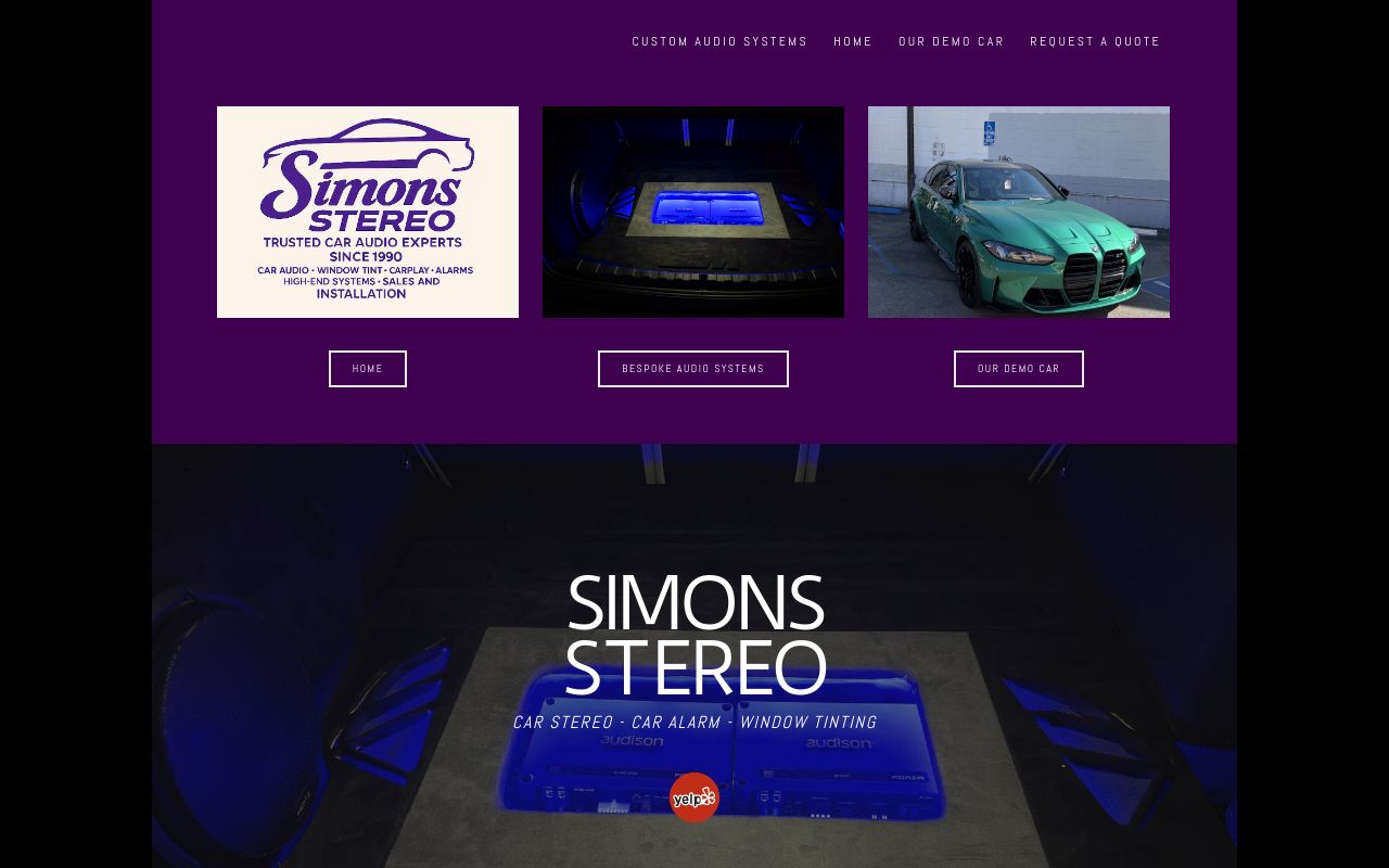 Homepage of Simon's Stereo's website