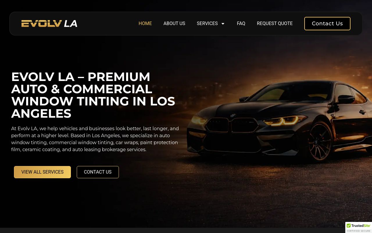 Homepage of Vibe Auto Group | Tint - Wraps - PPF | 3M Authorized's website
