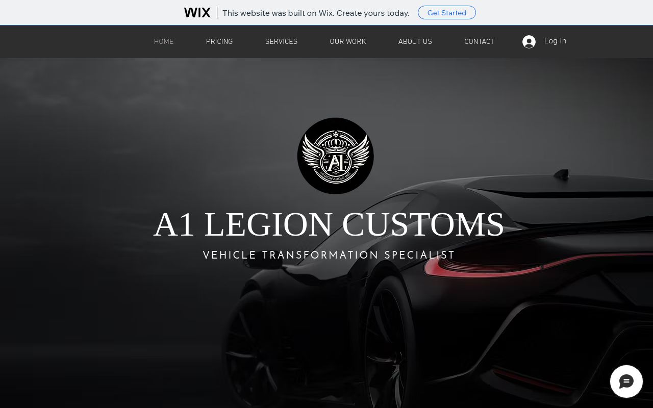 Homepage of AONE LEGION CUSTOMS's website