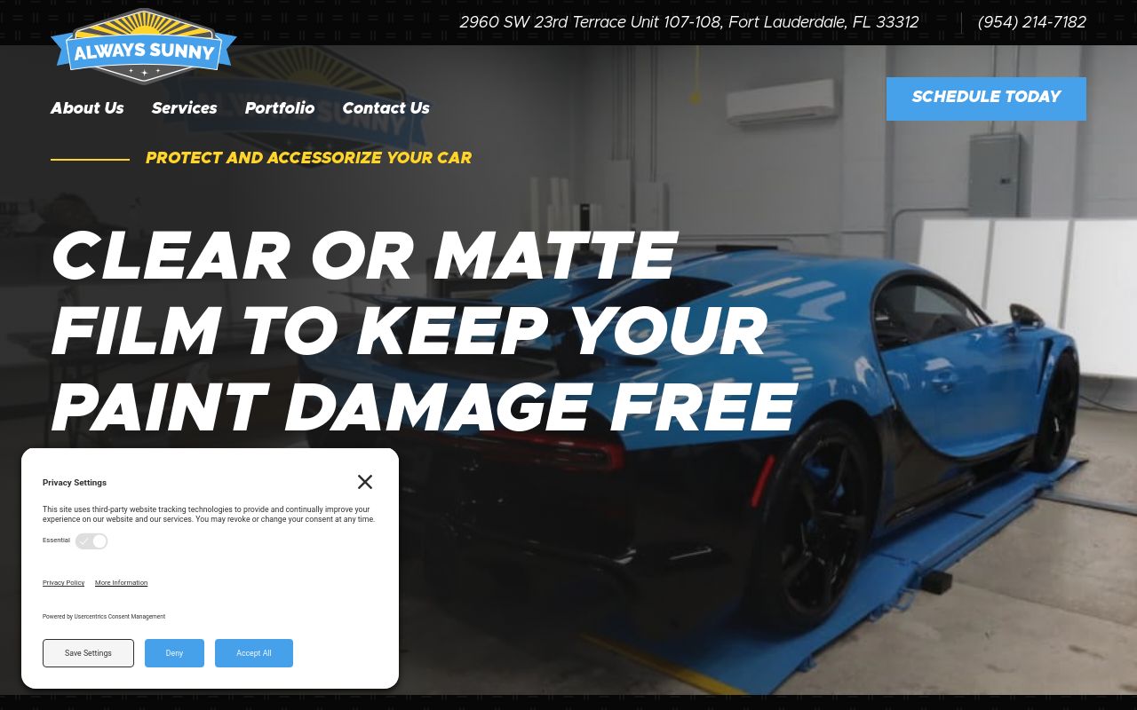 Homepage of Always Sunny FL LLC's website