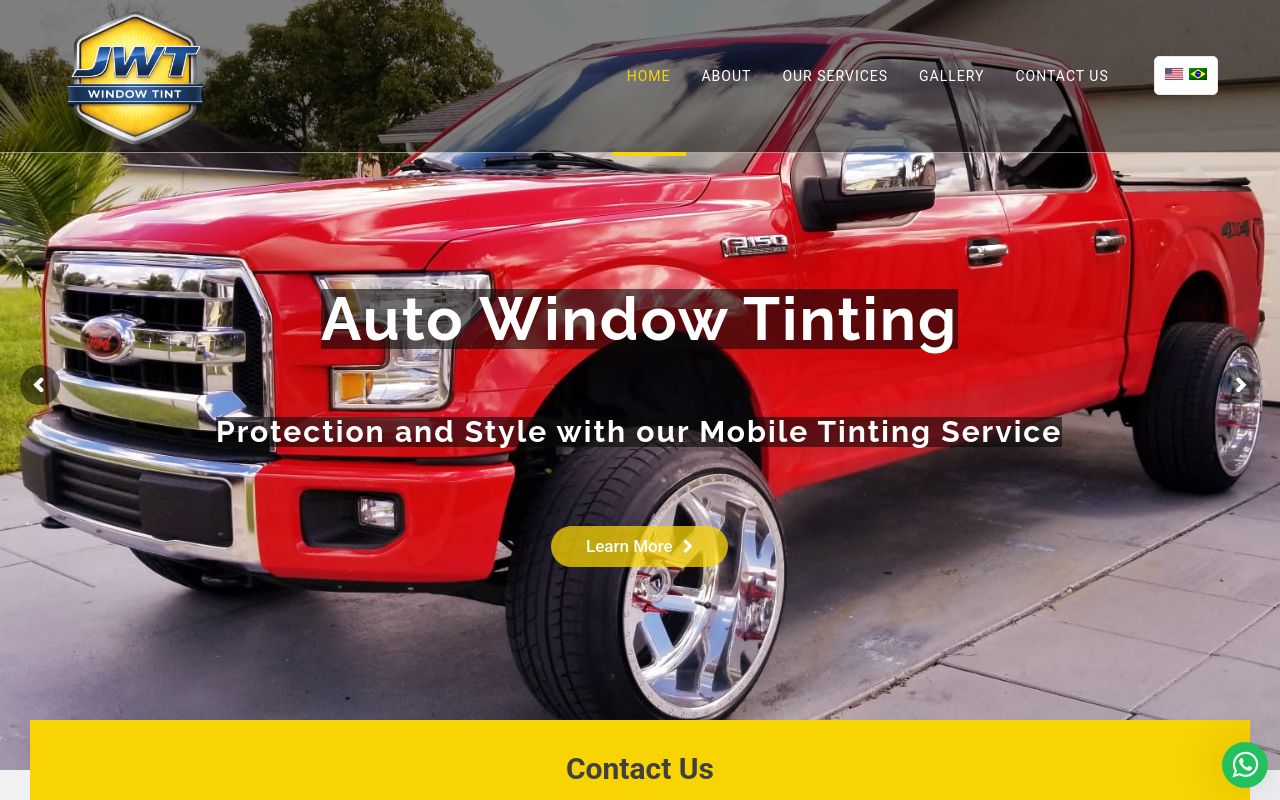 Homepage of Jonathan Window Tint (Mobile)'s website