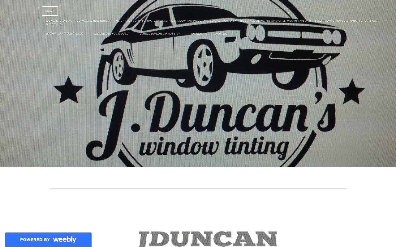 Homepage of JDUNCANWINDOWTINTING & DETAILING's website
