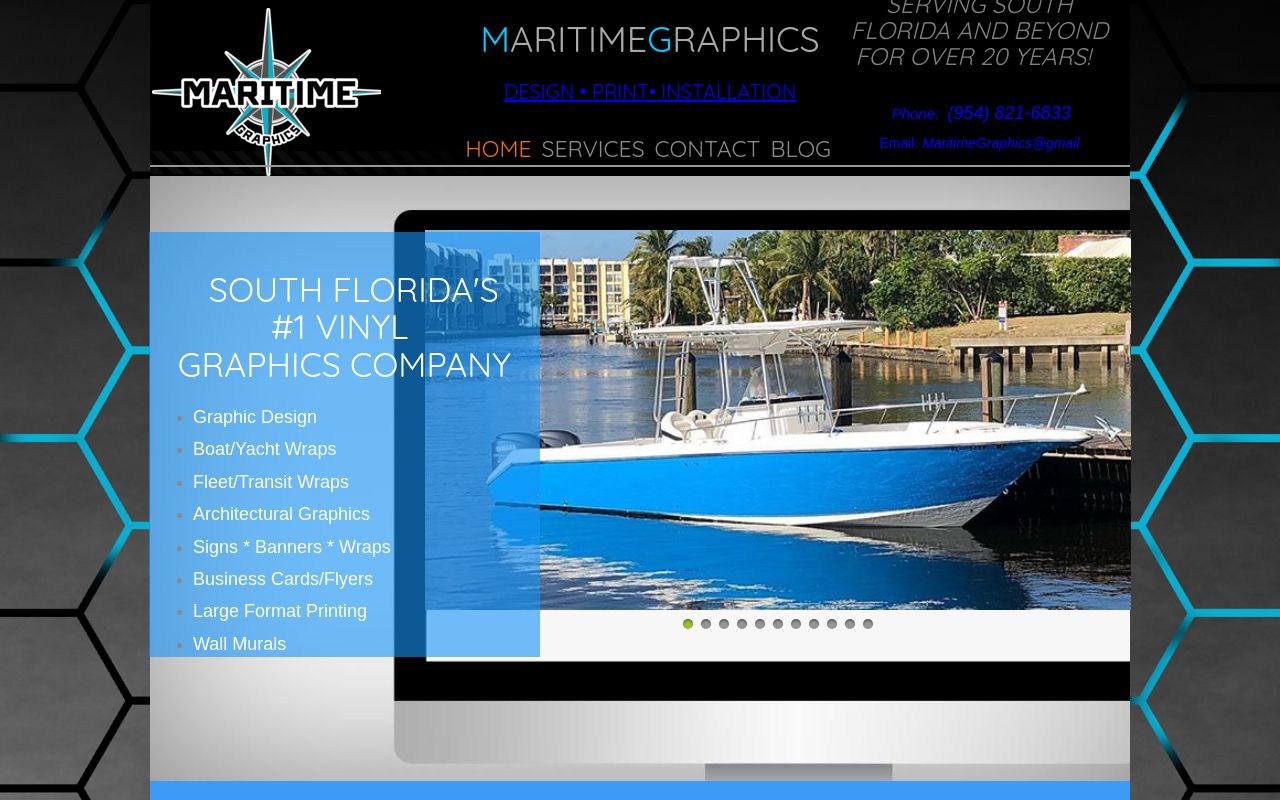 Homepage of Maritime Graphics LLC's website