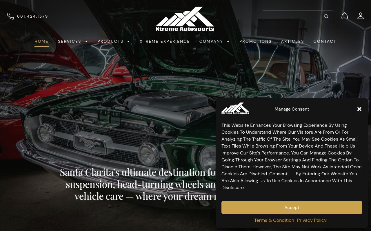 Homepage of Xtreme Autosports SCV's website