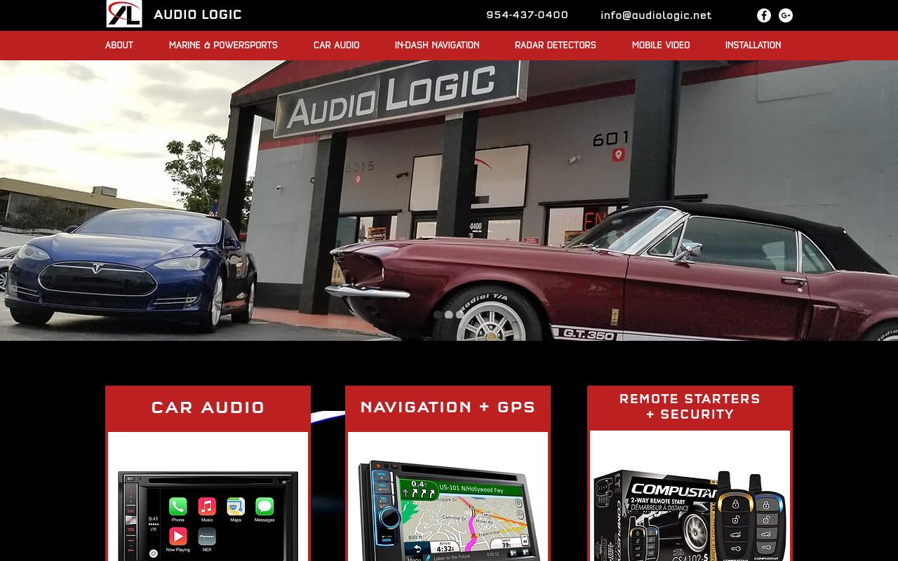 Homepage of Audio Logic's website