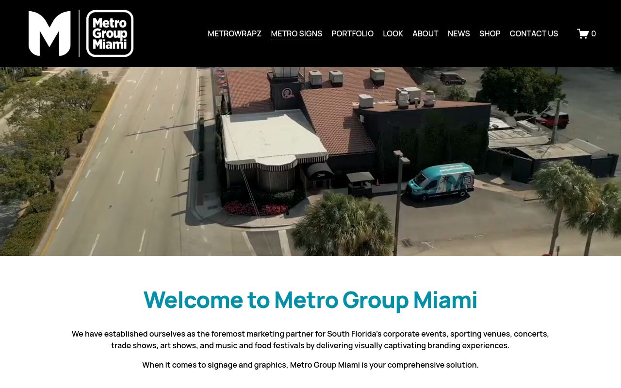 Homepage of MetroWrapz's website
