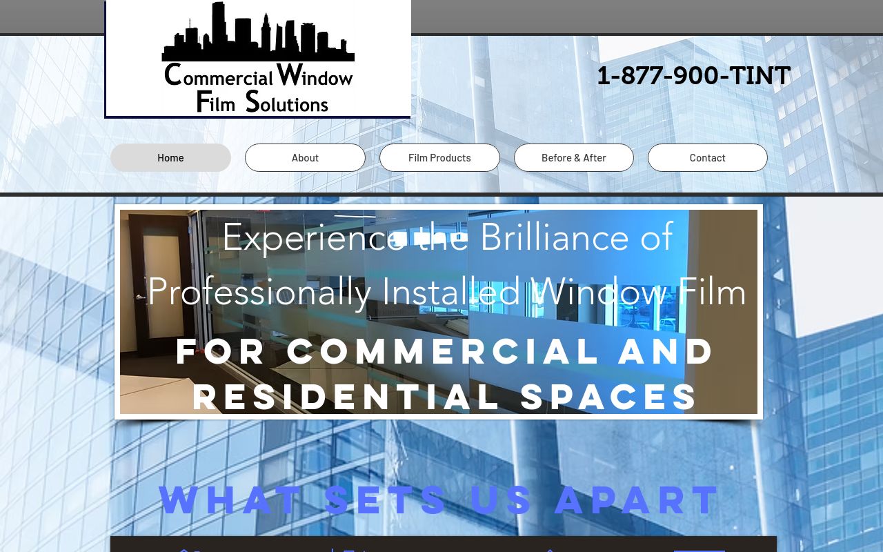 Homepage of Commercial Window Film Solutions's website