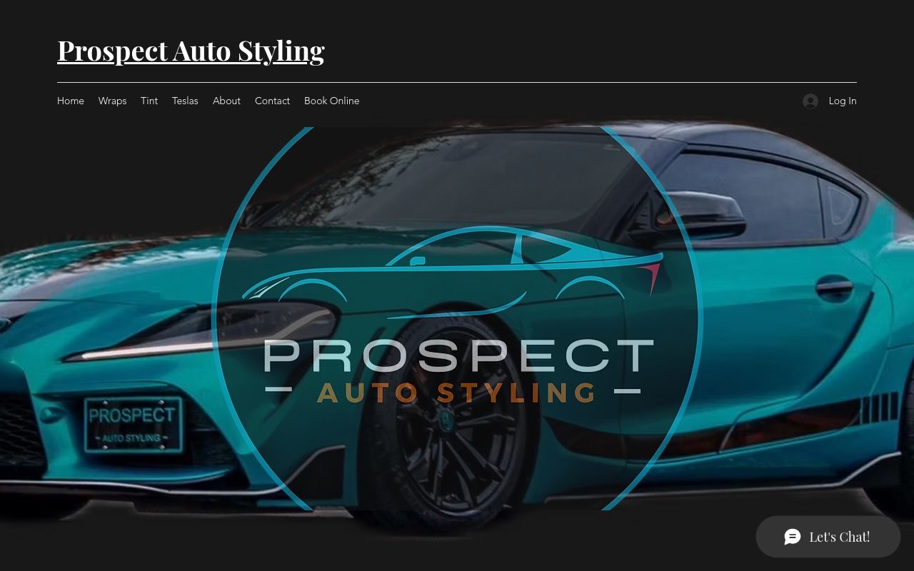 Homepage of Prospect Auto Styling's website