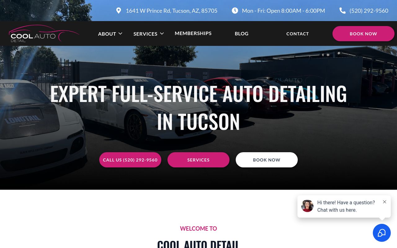 Homepage of Cool Auto Detail's website